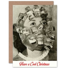 Alternative Xmas Weird Face Mask Ice Cube Christmas Card