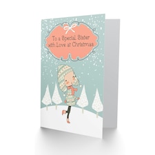 Love at Xmas To A Special Sister Forest Snow Christmas Card thumbnail 2