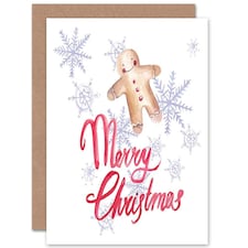 Xmas Cute Gingerbread Man Christmas Card