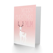 Cute Reindeer Deer in Winter Mist Pink Christmas Mum Card thumbnail 2