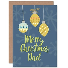 Baubles Snowflakes For Dad Christmas Card