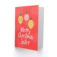 Baubles Love Hearts For Sister Christmas Card thumbnail 2