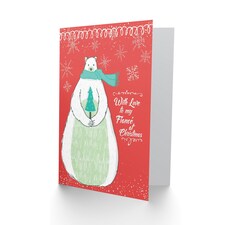 Cool Love Polar Snow Red Fiance Bear Christmas Card thumbnail 2