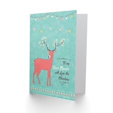 Dear Fiance Love Deer Christmas Card thumbnail 2