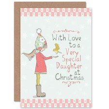 With Love To A Very Special Daughter Child Kids Christmas Card