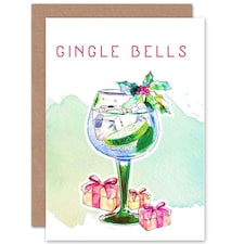 Gingle Jingle Bells Gin Alcohol Christmas Card