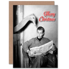 Alternative Xmas Reading News Funny Ostrich Christmas Card