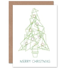 Xmas Outline Tree Design Christmas Card