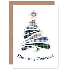 Xmas Barry Tartan Tree Christmas Card