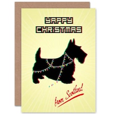 Xmas Trippy Scottie Dog Christmas Card