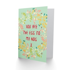 Egg To My Nog Wreath Mistletoe Christmas Card thumbnail 2