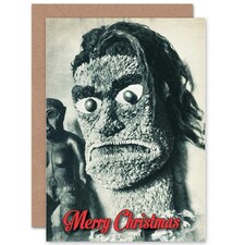 Alternative Xmas Creepy South Sea Mask Christmas Card