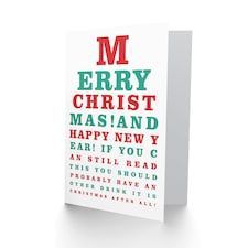 Eye Chart Funny Cheeky Christmas Card thumbnail 2
