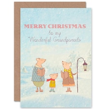 Carolling Mice Christmas Grandparents Card