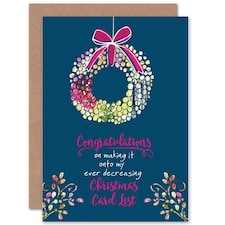 On My Decreasing List Congratulations Funny Christmas Card