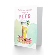 Wonderful Time Beer Funny Pun Christmas Card thumbnail 2