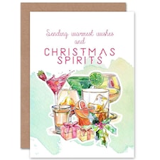Spirits Warmest Wishes Alcohol Christmas Card