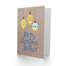 Baubles Snowflakes For Brother Christmas Card thumbnail 2