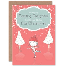 Warmest Wishes Darling Xmas Christmas Daughter Card