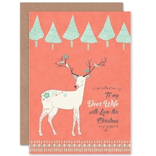 With Love Deer Wife Pun Christmas Card