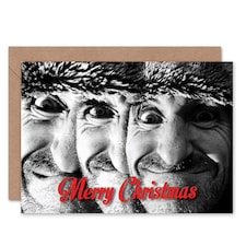 Alternative Xmas Weird Three Face Funny Christmas Card