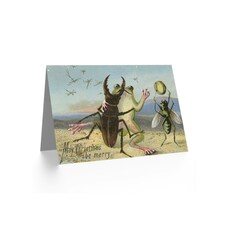 Xmas Merry Dancing Beetle Frog Christmas Card thumbnail 2