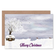 Xmas Santa House Merry Funny Christmas Card