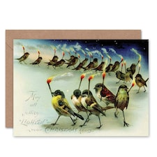 Xmas Birds Matches Jollity Funny Christmas Card