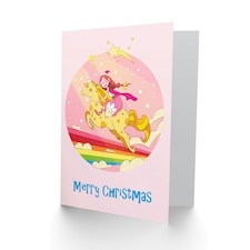 Unicorn Princess Rainbow Christmas Card thumbnail 2