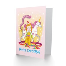 Unicorn Princess Colourful Child Kids Christmas Card thumbnail 2