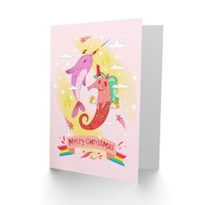 Unicorn Merry Narwhal Christmas Card thumbnail 2