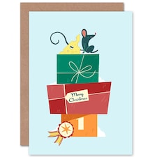 Cute Illustration Mouse Christmas Card