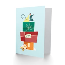 Cute Illustration Mouse Christmas Card thumbnail 2