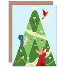 Cute Illustration Fox Christmas Card