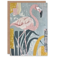 Bird Pastel Flamingo Nature Design Woman Her Birthday Card