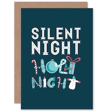 Silent Night Hymn Xmas Song Lyrics Christmas Card