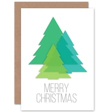 Xmas Three Trees Merry Fun Christmas Card