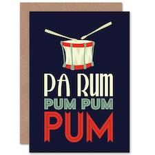 Little Drummer Boy Lyrics Xmas Christmas Card