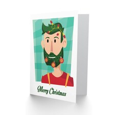 Fairy Lights in Beard Festive Christmas Card thumbnail 2