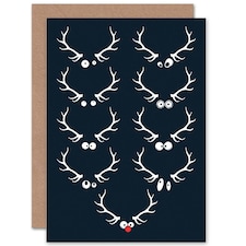 Googly Eyed Rudolph Fun Funny Xmas Reindeer Christmas Card