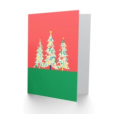 Bright Floral Collage Trees Christmas Card thumbnail 2