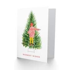 Lady Warmest Wishes Modern Christmas Card thumbnail 2