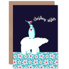 Critters Give Wishes Cute Animals Penguin Christmas Card
