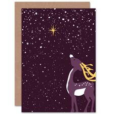 Star Bethlehem Reindeer Christmas Card