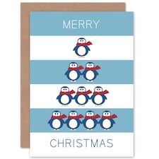 Tree of Penguins Winter Christmas Card
