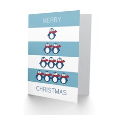 Tree of Penguins Winter Christmas Card thumbnail 2