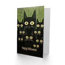Witch Feline Pack Spooky Green Eye Clowder Cat Lover Halloween Card thumbnail 2