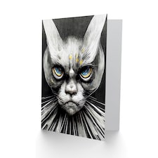 Angry Cat Mask Horror Halloween Card thumbnail 2