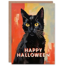 Black Cat Lover Witch Halloween Card
