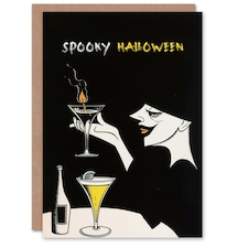 Spooky Witch Cocktail Potion Candle Fun Woman Halloween Card
